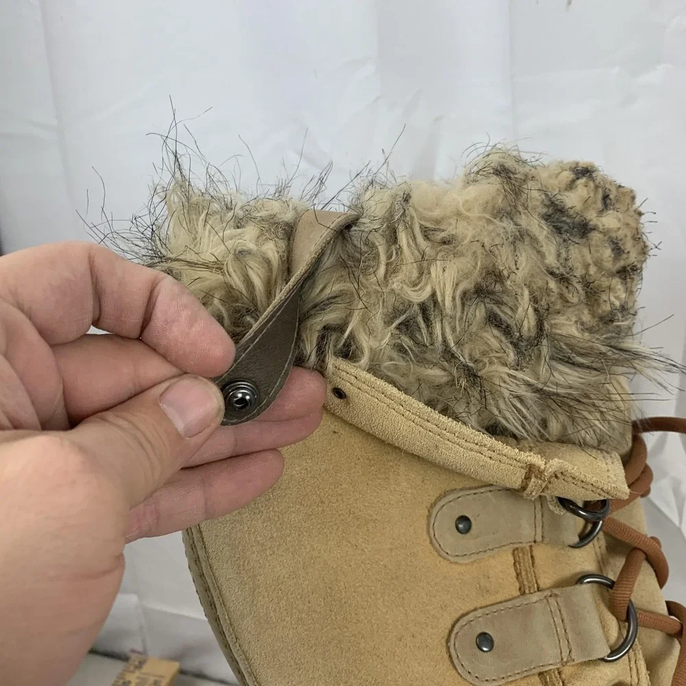Sorel‎ Snow Boots Womens Size 7 Brown Joan Of Arctic Fur Waterproof Winter
